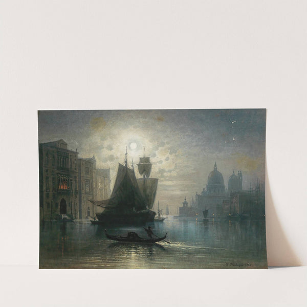 Venice, the Grand Canal in the Moonlight by Karl Heilmayer