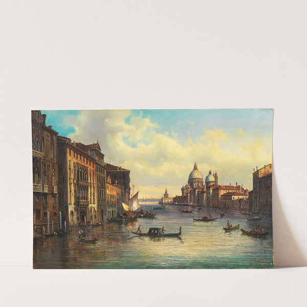 Venice, the Grand Canal with Santa Maria della Salute and Punta della Dogana in the Distance by Giovanni Grubas