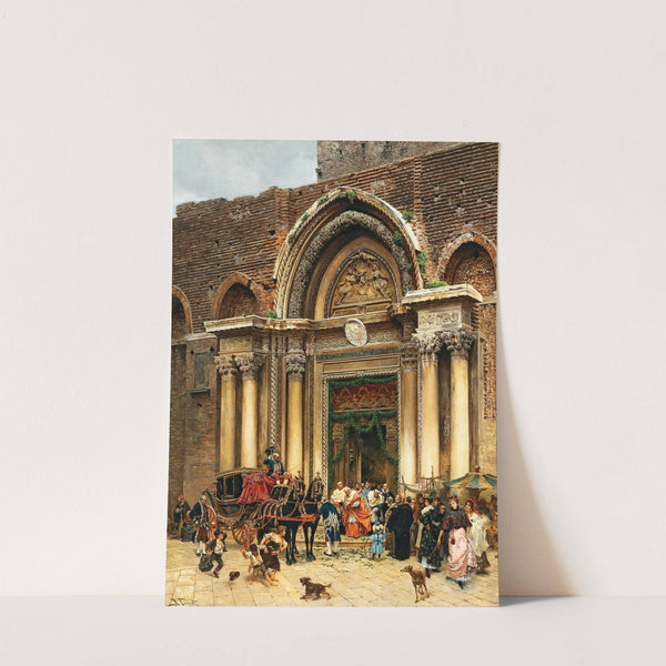 Venice, The Patriarch In Capa Magna Leaving San Giovanni E Paolo by Ramón Tusquets