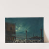 Venice the Piazzetta in the moonlight by Luigi Querena