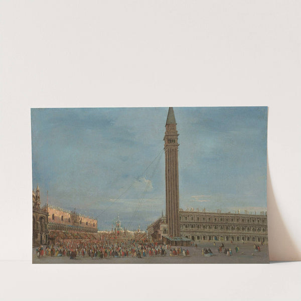 Venice, the Piazzetta San Marco with the Festival of Giovedì Grasso by Francesco Guardi