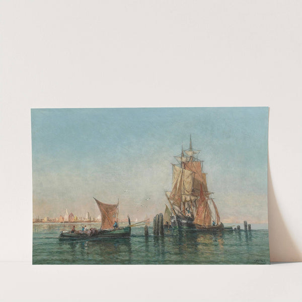 Venice, Trading Vessels in the Lagoon by Jules Vernier