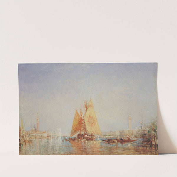 Venise, Trabaccolo À La Voile Jaune (1870-1890) by Félix Ziem