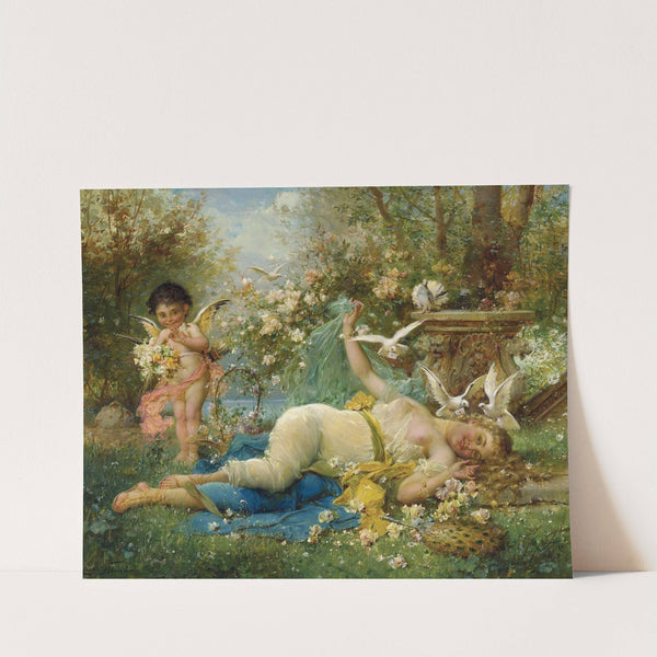 Venus And Cupid by Hans Zatzka