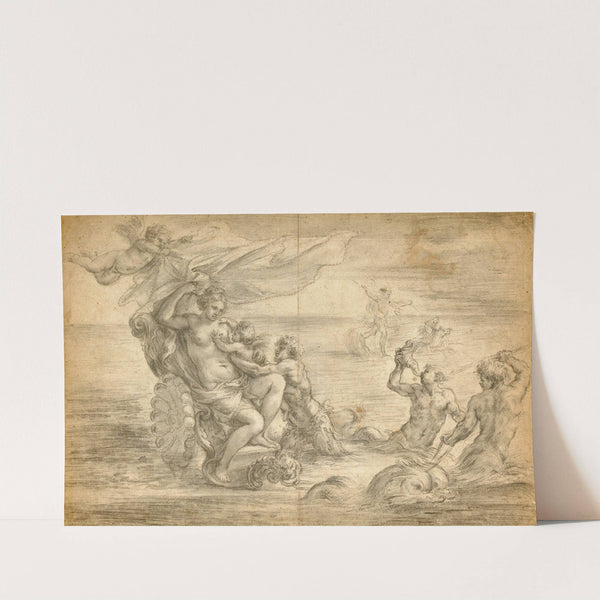Venus Seated in Her Sea Chariot Suckling Cupid by Alessandro Algardi