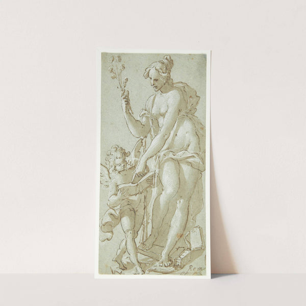 Venus underviser Amor, der læser i en bog by Giovanni Battista Rovere