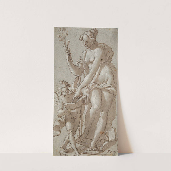 Venus underviser Amor, der læser i en bog by Giovanni Battista Rovere