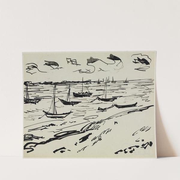 Verankerte Fischerboote (Fehmarn) (1908) by Ernst Ludwig Kirchner