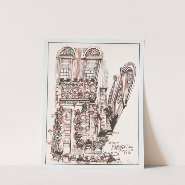 Verdict - all 'guilty' except Ronald Betso, 11;00 am, August 4, 1988 by Joseph Papin