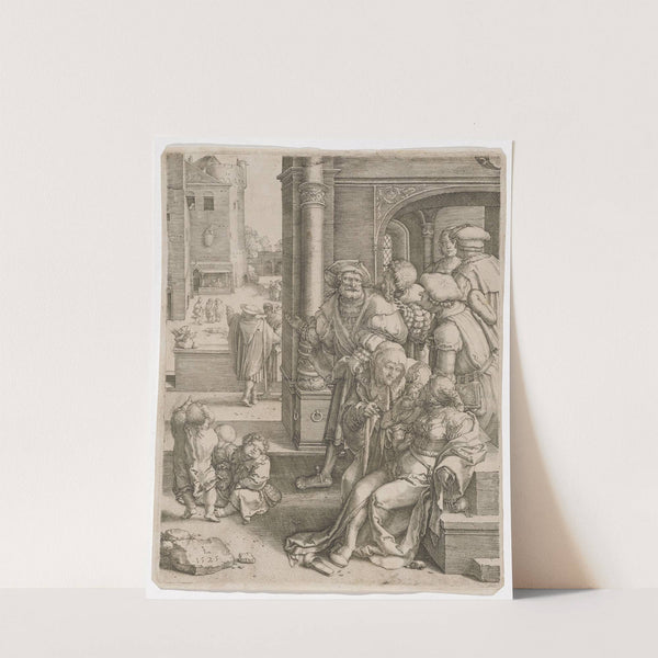 Vergil im Korb (1525) by Lucas Van Leyden