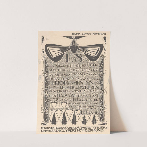 Verhuisaankondiging van H. Fermin by Mathieu Lauweriks