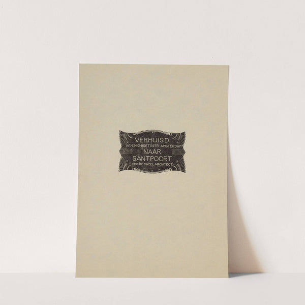 Verhuiskaart van K.P.C. de Bazel; van de Nic. Beetsstraat naar Santpoort (1925) by Karel de Bazel
