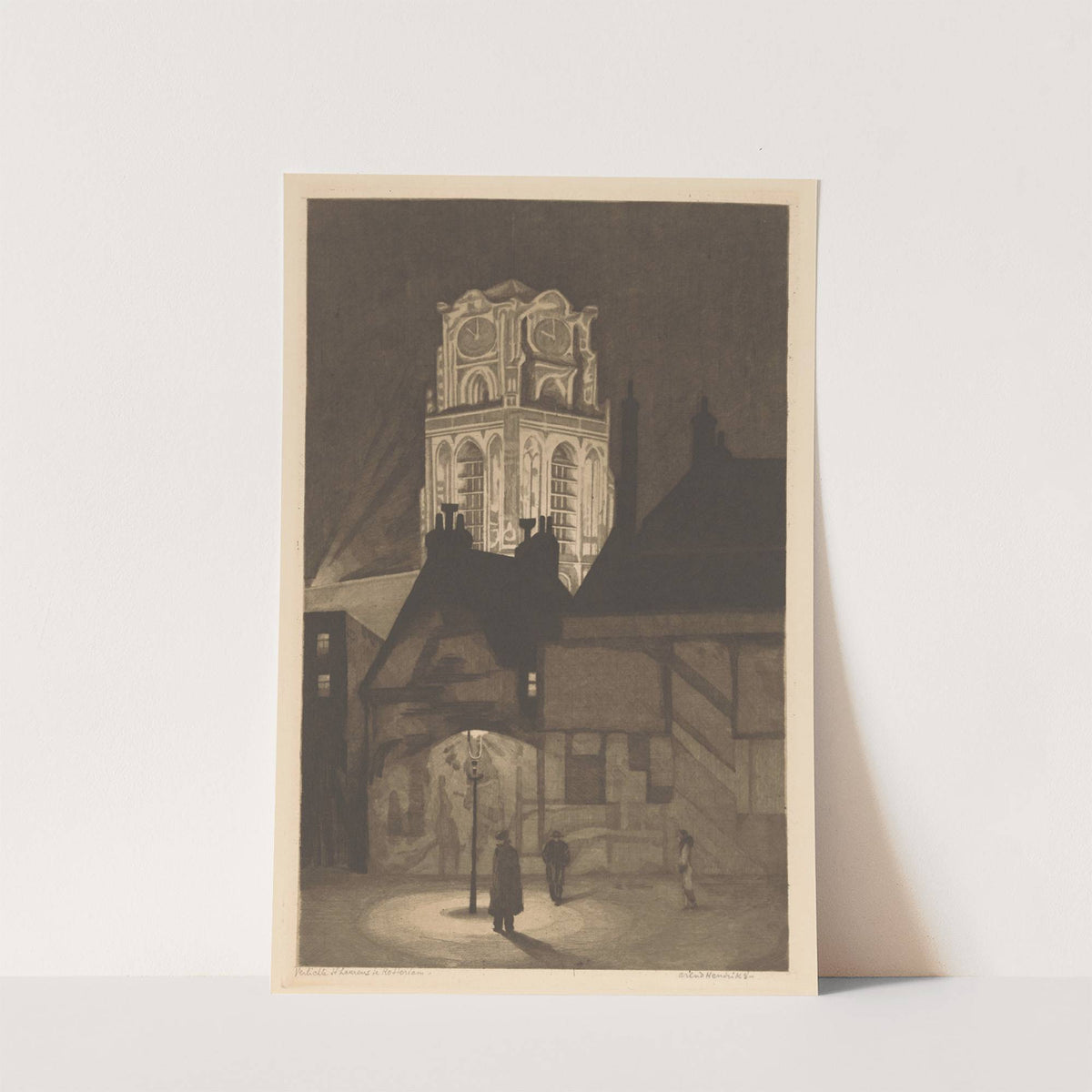 Verlichte Sint-Laurenskerk te Rotterdam (1911 - 1931) by Arend Hendriks