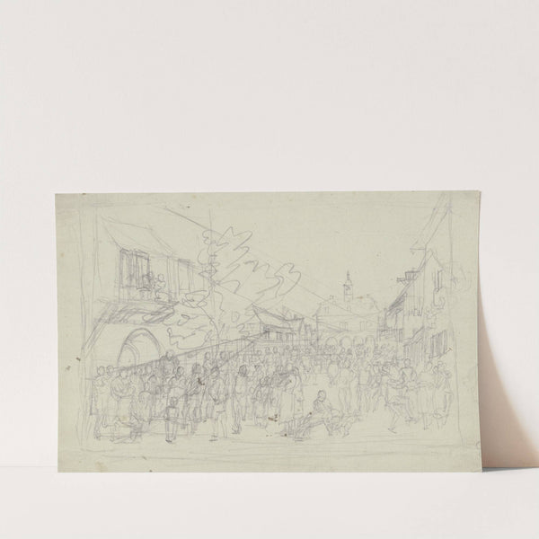 Verlosung eines Hammels in der Umgebung von Frankfurt by Anton Radl