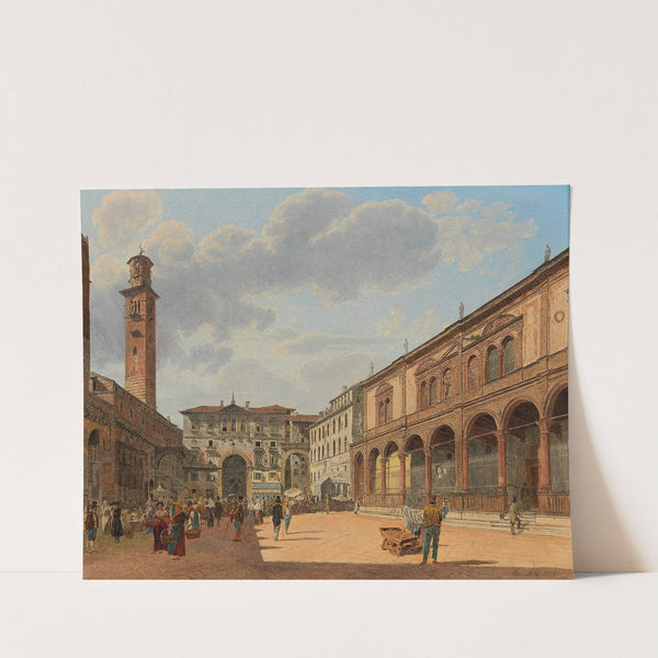 Verona, a view of Piazza delle Erbe by Jakob Alt