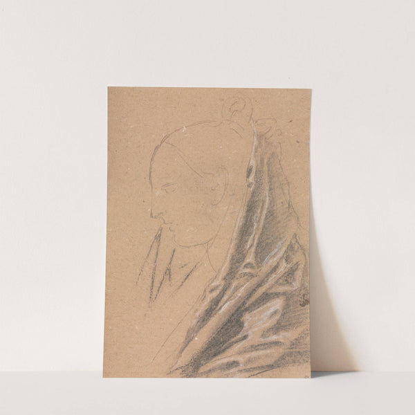 Verona Sketchbook: Female head with drapery (page 81) by Francesco Lorenzi