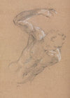Verona Sketchbook :Male nude with upraised right arm (page 32)