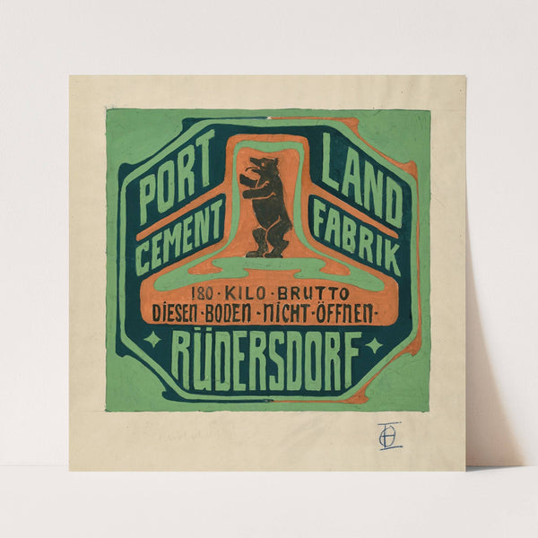 Verpackungsaufkleber Portland Cementfabrik Rüdersdorf (1895) by Otto Eckmann