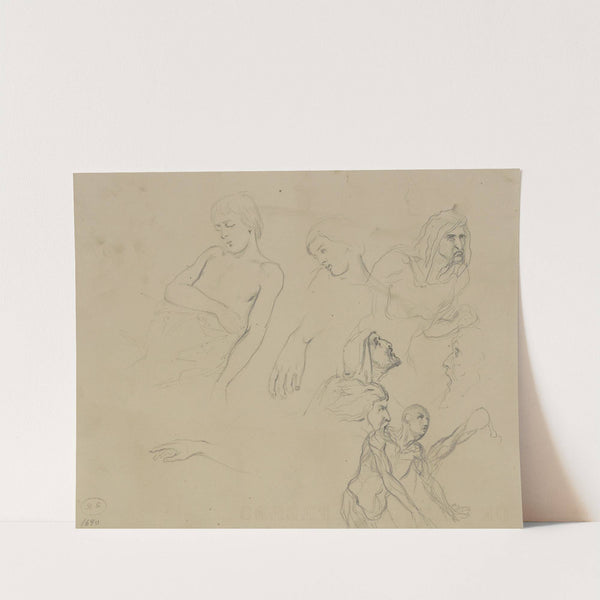 Verschiedene Figuren- und Kopfstudien by Victor Müller