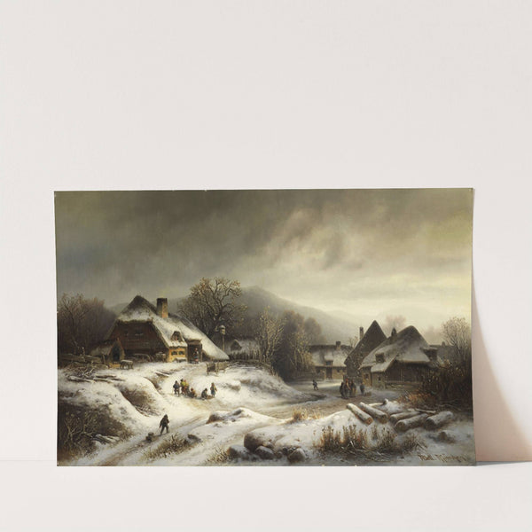 Verschneite Dorflandschaft by Anton Doll