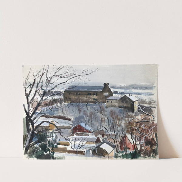 Verschneite Vorfrühlingslandschaft by Otto Geigenberger