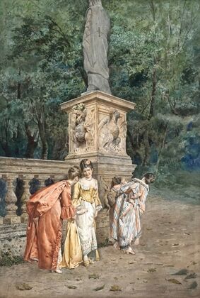 Versteckspiel in einem englischen Schlosspark (1879)