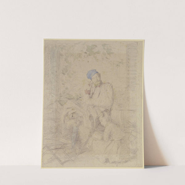 Verwundeter Soldat und Mädchen, das ihm vorliest by Julius Scholtz