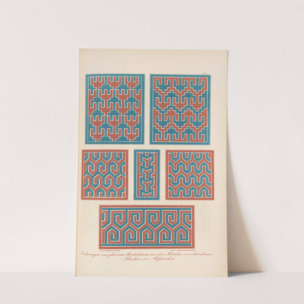 Verzierungen aus glasirten Backsteinen an den Portalen verschiedener Moscheen zu Alessandria (1842) by Friedrich Maximilian Hessemer