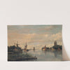 Vessels on the Oude Maas before the Grote kerk, Dordrecht by Francois Carlebur