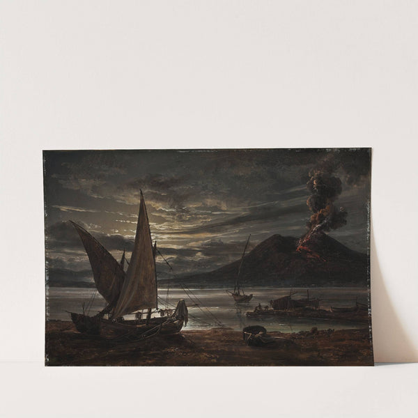 Vesuvius In Eruption. Moonlight by Johan Christian Dahl