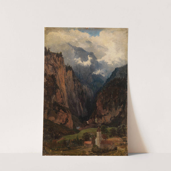 Via Mala mit Kirche im Vordergrund (1853) by Johann Wilhelm Schirmer