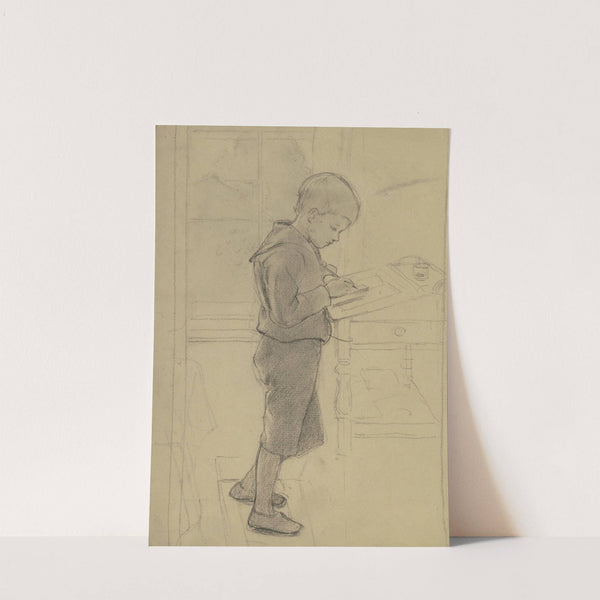 Victor Scholderer am Schreibpult stehend by Otto Scholderer