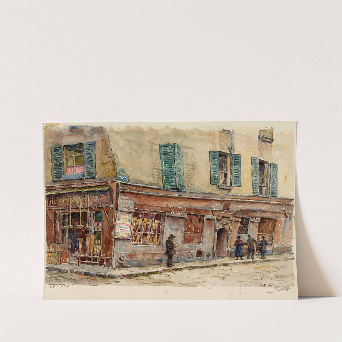Vieille maison du XIVè siècle, 24 rue Sainte Foy à l’angle de la rue Saint Denis (1916) by Georges-Henri Manesse