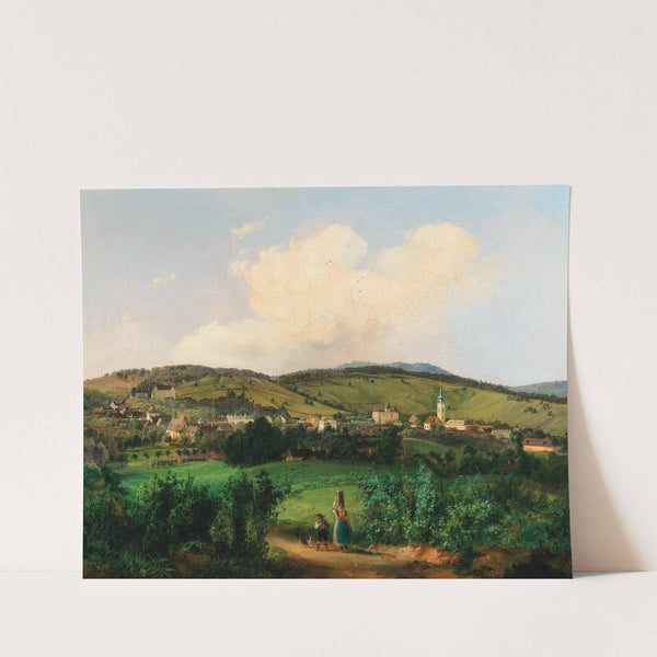 Vienna, a View of the Church and Barracks in Mauer seen from Lange Gasse by Carl Franz Michael Geyling