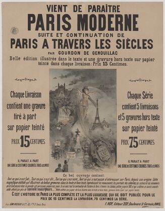 Vient de paraitre, Paris moderne, suite et continuation de Paris à travers les siècles (1891)