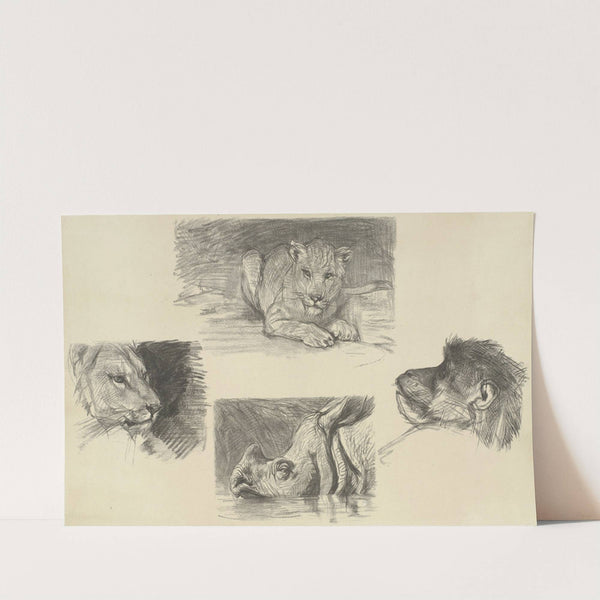 Vier dieren by August Allebé