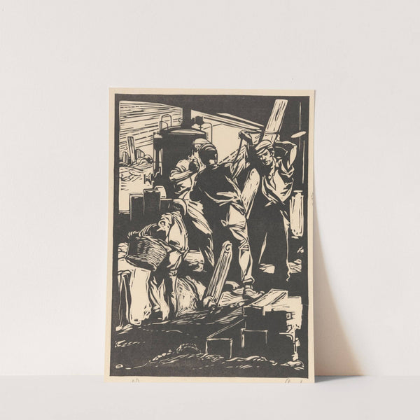 Vier dijkwerkers by Johannes Josephus Aarts