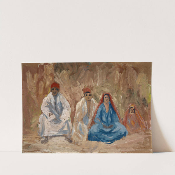 Vier hockende Beduinen by Ernst Schiess