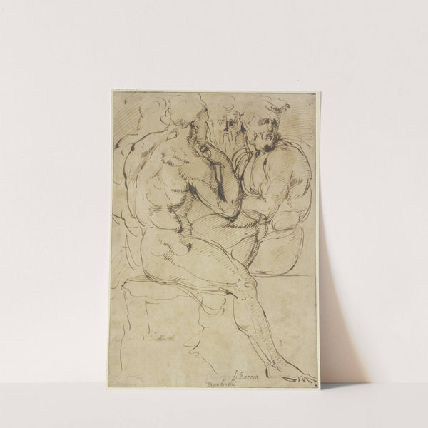 Vier nackte Männer zusammensitzend by Baccio Bandinelli