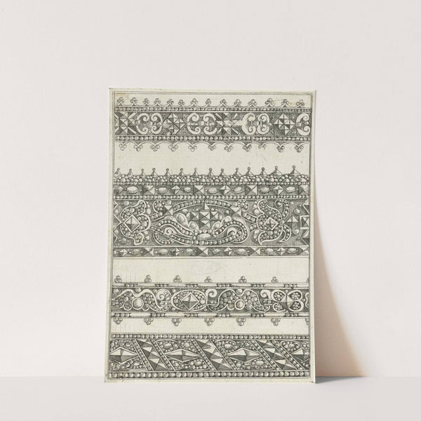 Vier randen met edelstenen by Anonymous