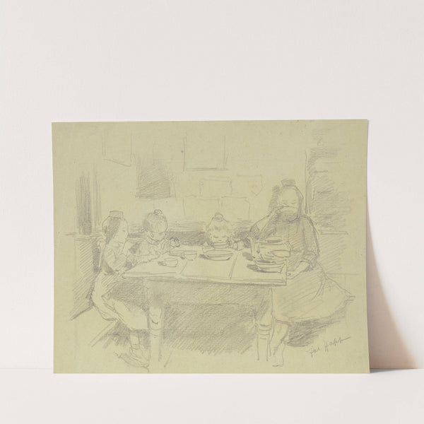 Vier Schwälmer Kinder am Tisch by Jacob Happ