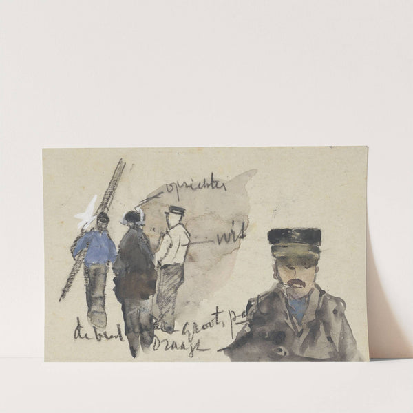 Vier werklieden (1860 - 1921) by Adolf le Comte