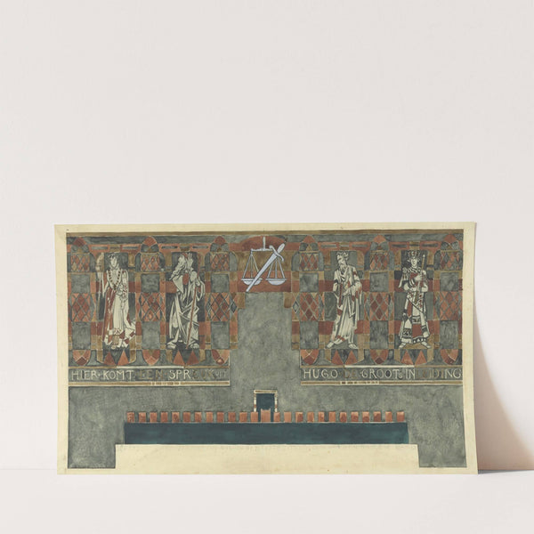 Vierde ontwerp voor marmerdecoratie in de Hoge Raad te Den Haag (c. 1868 - c. 1938) by Richard Nicolaüs Roland Holst