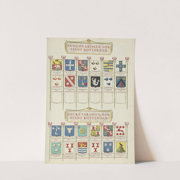 Vierentwintig wapens van pensionarissen en secretarissen van de stad Rotterdam (1694-1695) by Johannes de Vouw