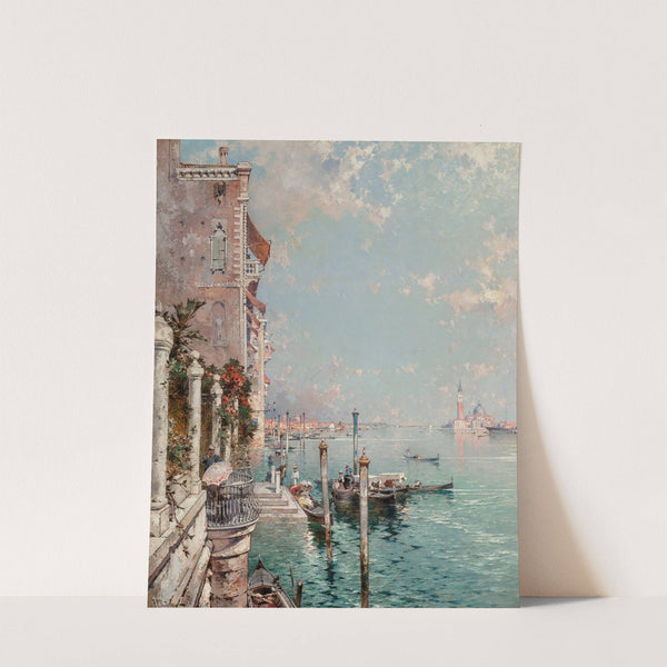 View across the Grand Canal to San Giorgio Maggiore (circa 1898) by Franz Richard Unterberger