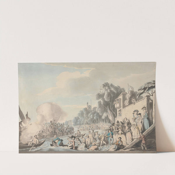 View at Chelsea of the Annual Sculling Race for Doggett's Coat and Badge by Edward Francis Burney