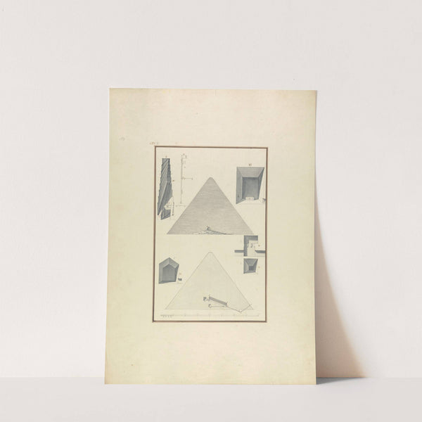 View, Cross Section, and Other Details of Cheop's Pyramid at Giza by Giovanni Battista Borra