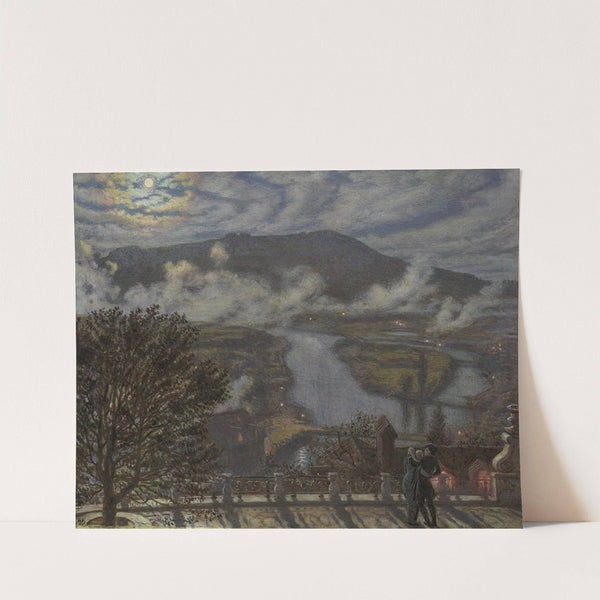 View from a Terrace of a River Landscape at Night by William Holman Hunt