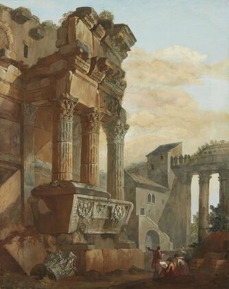 View from ancient Rome with figures