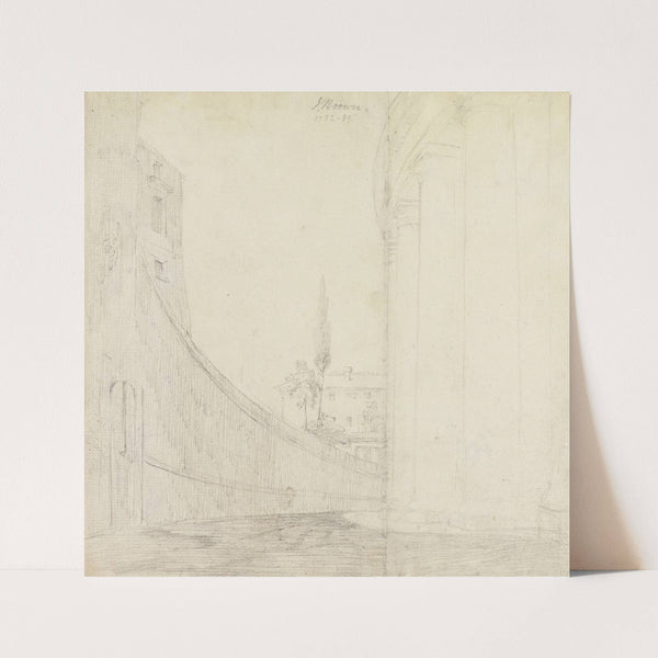 View from Behind the Colonnade, Piazza San Pietro, Rome (ca. 1772) by John Brown